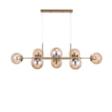 Lugano Langbordslampe Messing/Amber