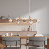 Lugano Langbordslampe Messing/Amber