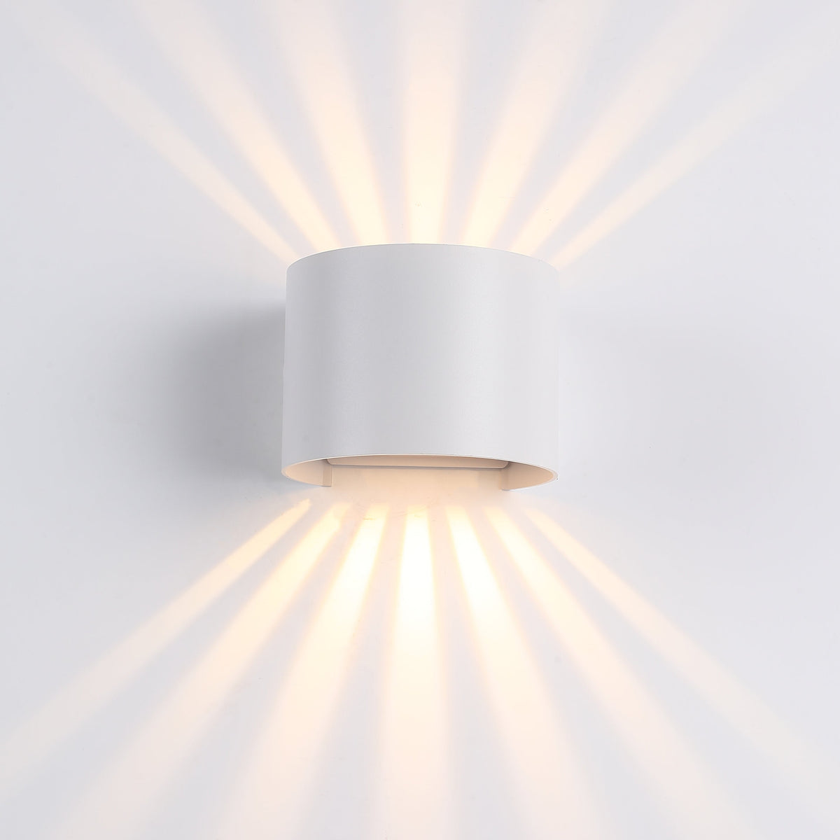 Sunset Round IP65 6W Utendørs Vegglampe Hvit