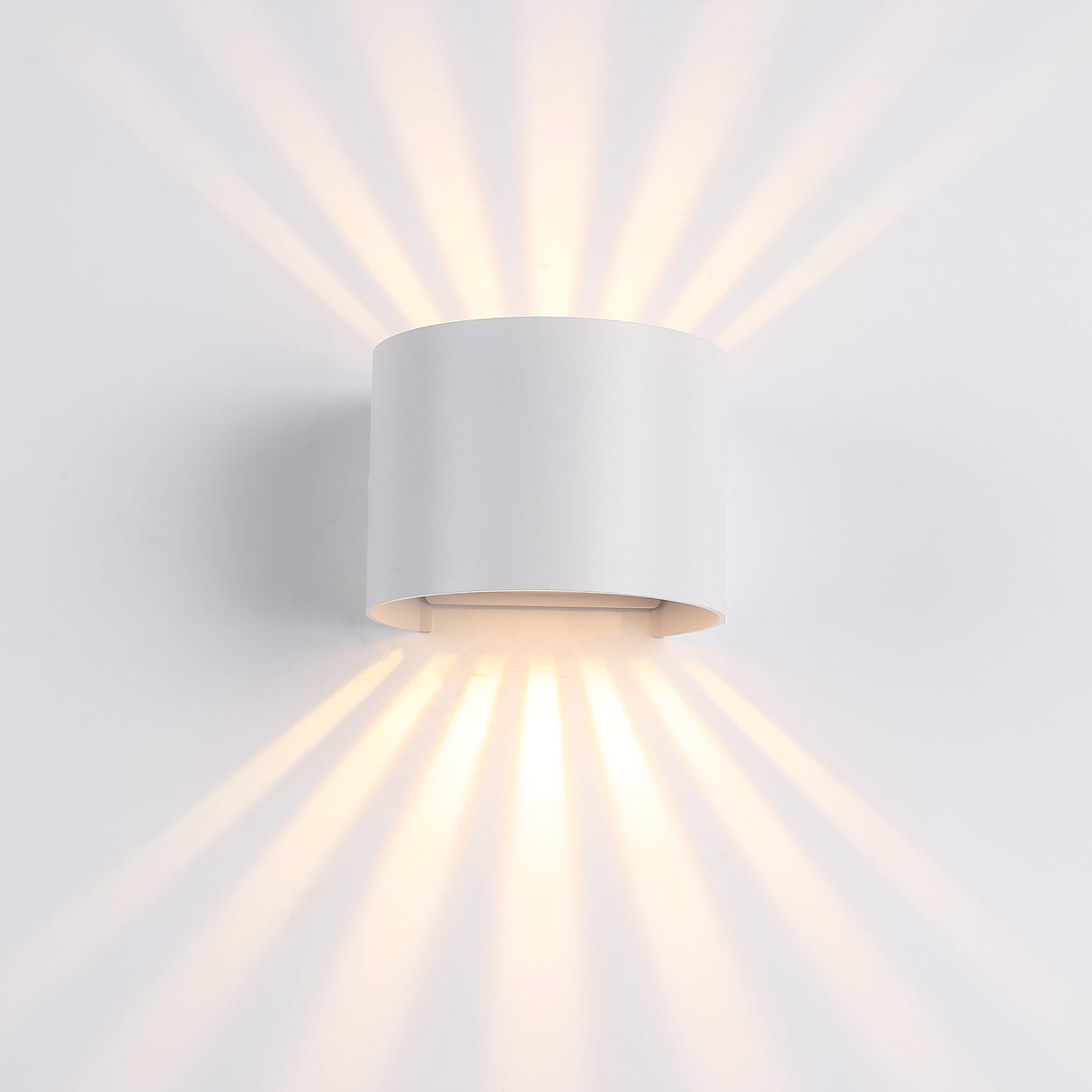 Sunset Round IP65 6W Utendørs Vegglampe Hvit