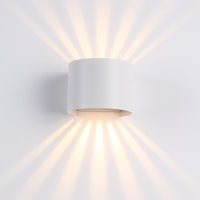 Sunset Round IP54 6W Utendørs Vegglampe Hvit