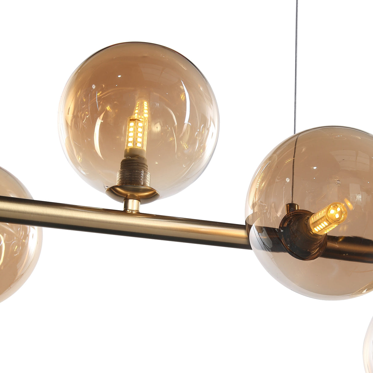 Seti Langbordslampe Børstet Messing/Amber