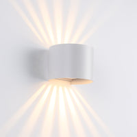 Sunset Round IP54 6W Utendørs Vegglampe Hvit