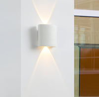 Ortelo 2W 7cm Vägglampa Utomhus Vit-Lampconcept.se