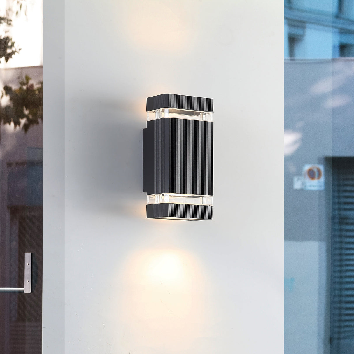 Dawn Square vegglampe utendørs LED svart