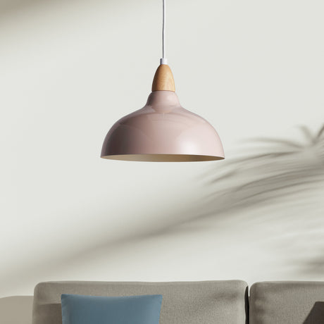 Oak Pendel Ø24 Glossy Beige Pink-Nordic Seasons-OutletLamper.dk