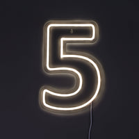 Tall 5 Neonskilt