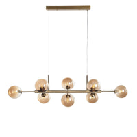 Seti Langbordslampe Børstet Messing/Amber