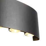 Ortelo 6W 17cm Vägglampa Utomhus Svart-Lampconcept.se
