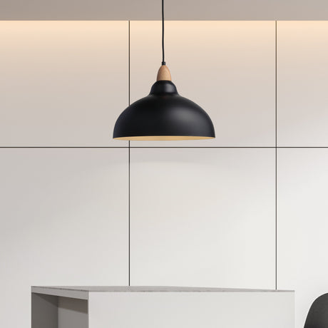 Oak Pendel Ø35 Lyst Træ/Sort-Nordic Seasons-OutletLamper.dk