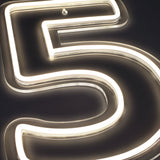 Tall 5 Neonskilt