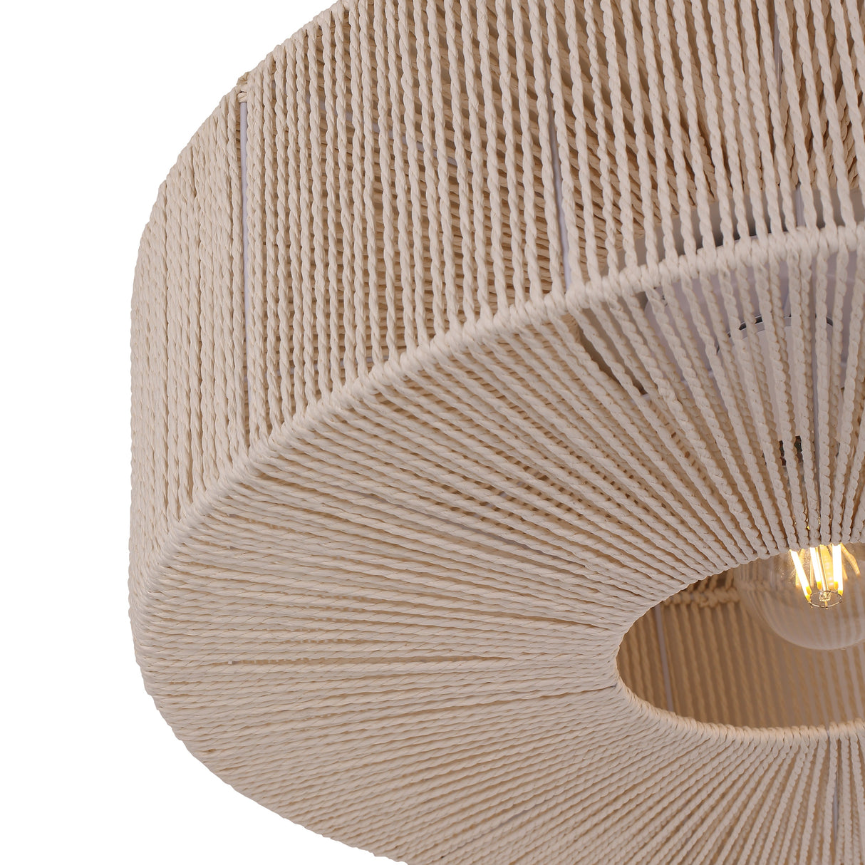 Braided Taklampe Ø60 Raw White
