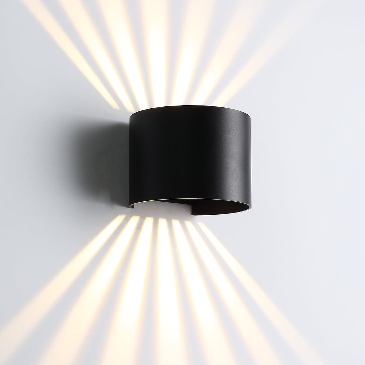 Sunset Round IP65 6W Utendørs vegglampe Svart