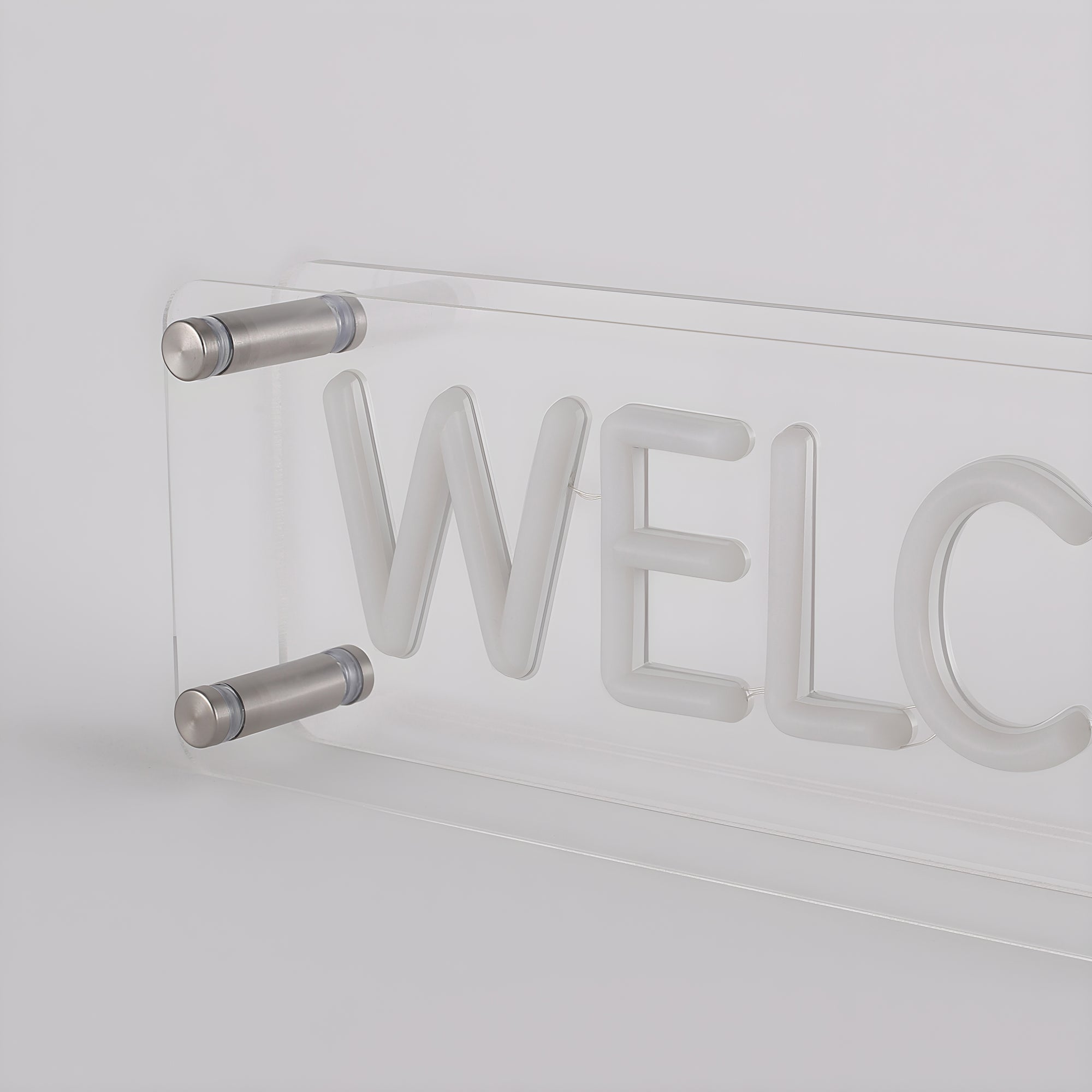 Welcome LED Neon Box Bordlampe