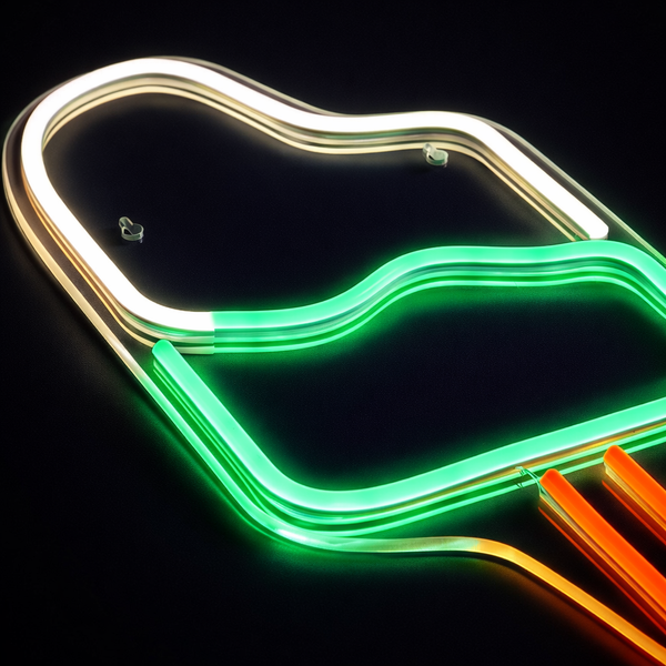 Ice Cream Neon Vegglampe Grønn/Hvit