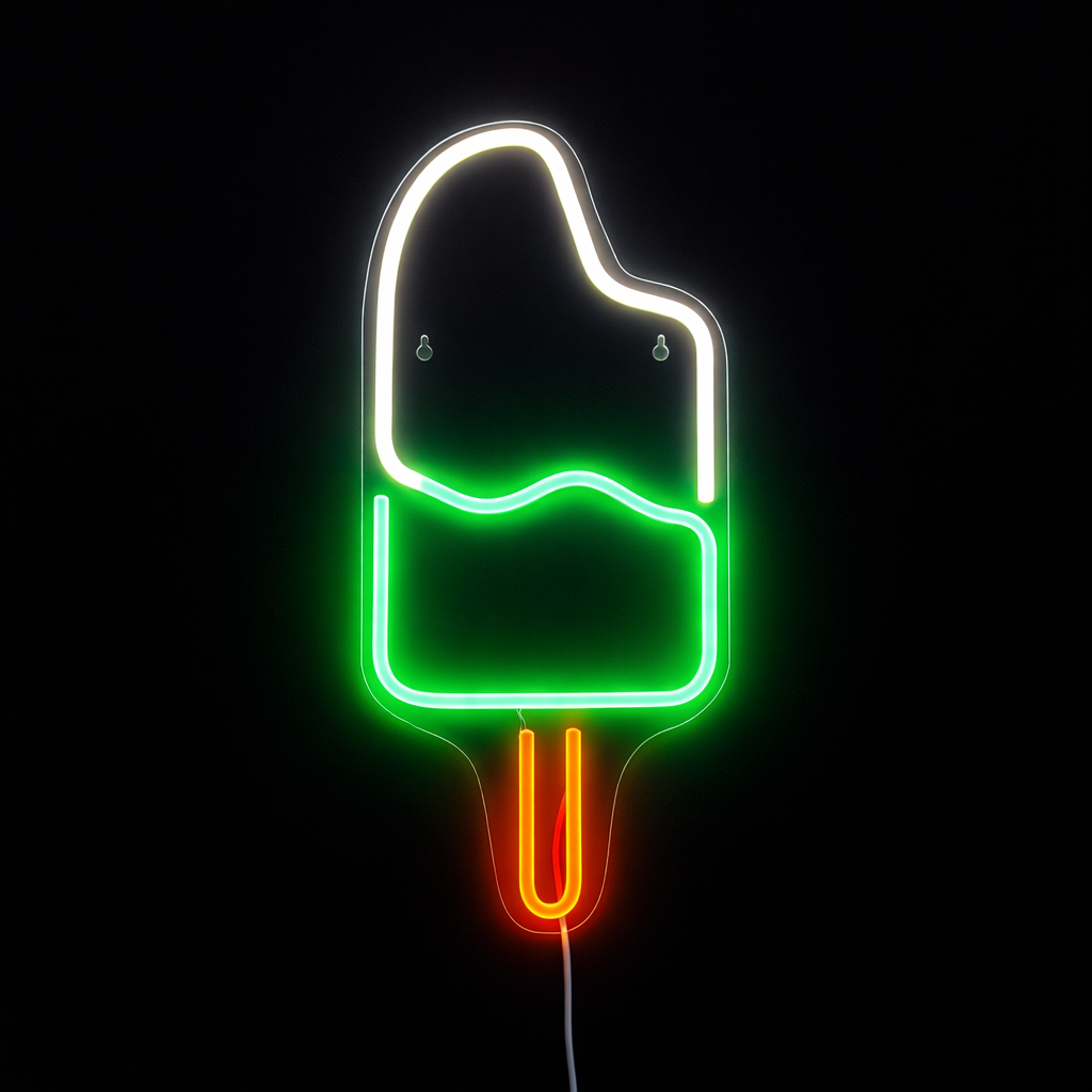 Ice Cream Neon Vegglampe Grønn/Hvit