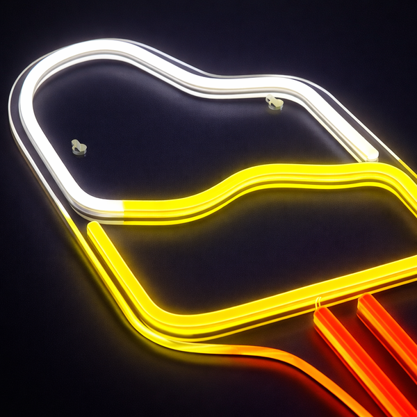 Ice Cream Neon Vegglampe Gul/Hvit