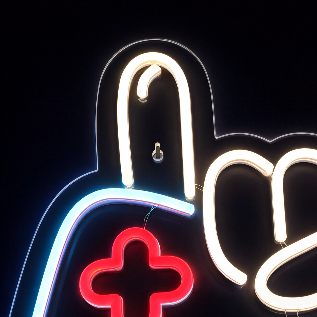 Joystick Hand Sign Neon Vegglampe