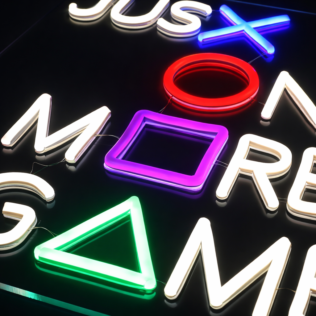 Just One More Game Neon Vegglampe