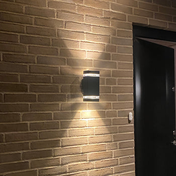 Dawn Square Vegglampe Utendørs Svart