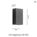 LED Vegglampe Utendørs H16cm IP54 6W Svart