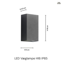 LED Vegglampe Utendørs H16cm IP54 6W Svart