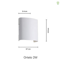 Ortelo 2W 7cm Vegglampe