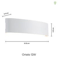 Ortelo 12W 32cm Vegglampe