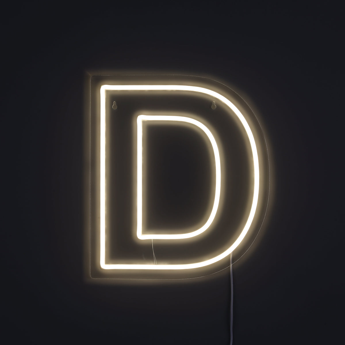 Bokstav D Neon Vegglampe