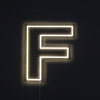 Bokstav F Neon Vegglampe