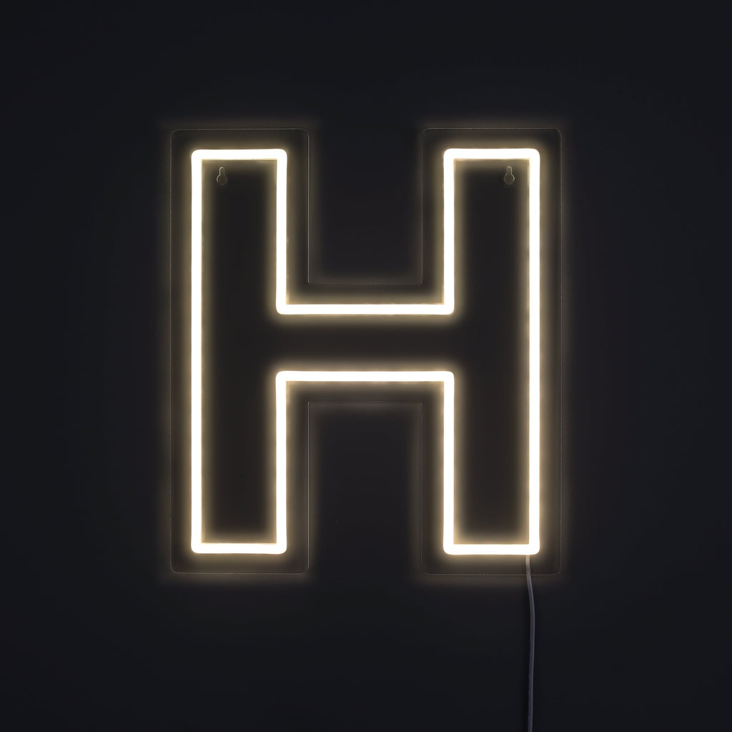 Bokstav H Neon Vegglampe