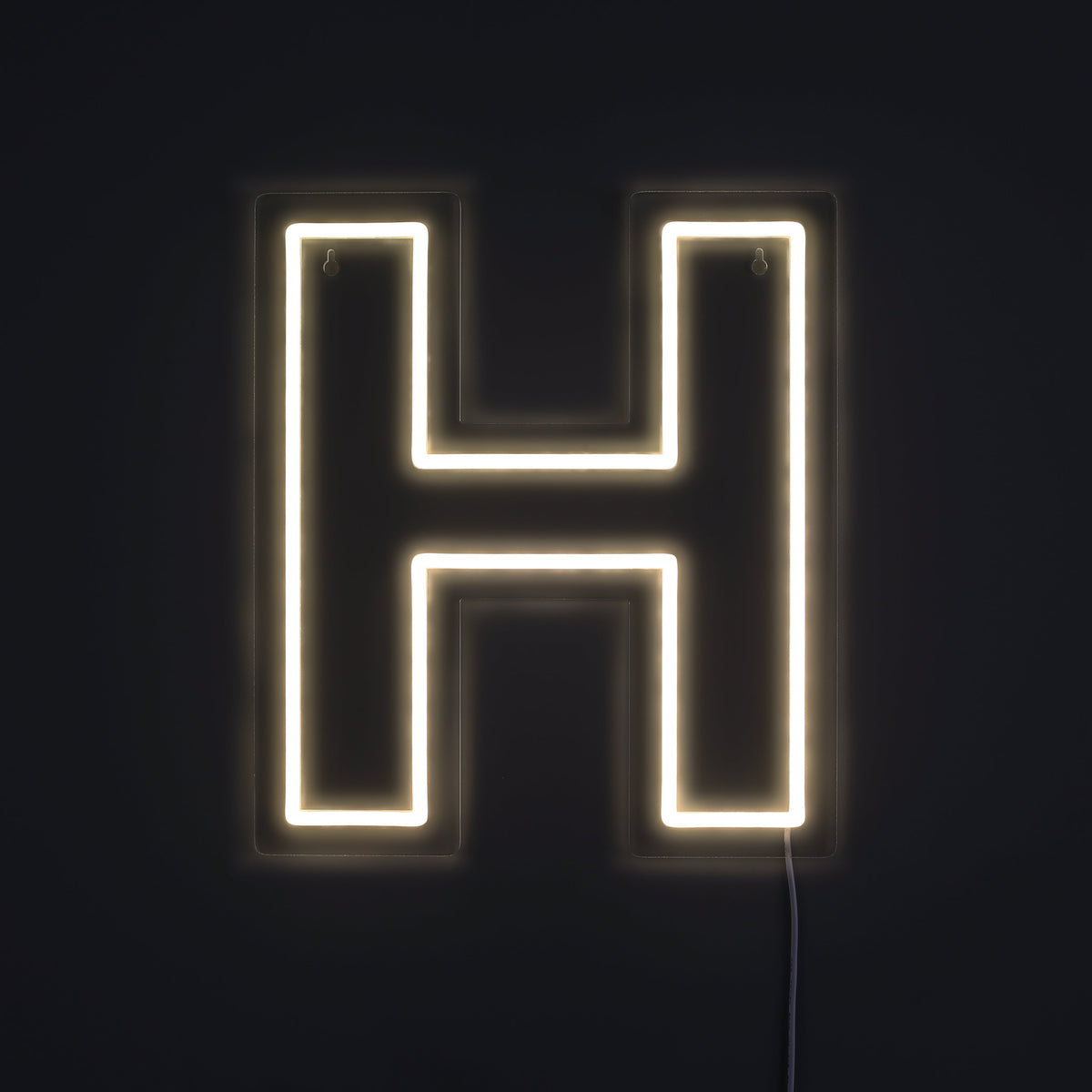 Bokstav H Neon Vegglampe