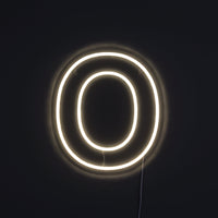 Bokstav O Neon Vegglampe