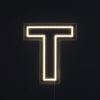 Bokstav T Neon Vegglampe