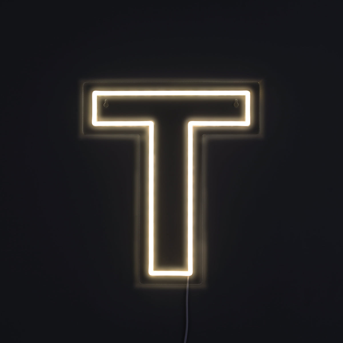 Bokstav T Neon Vegglampe