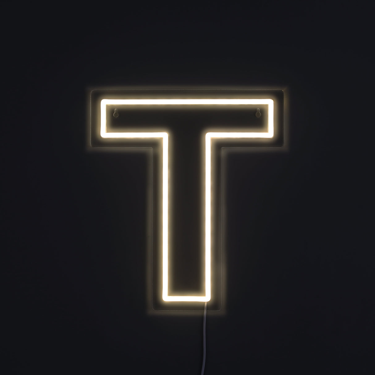 Bokstav T Neon Vegglampe