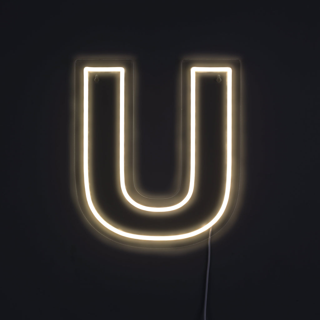 Bokstav U Neon Vegglampe