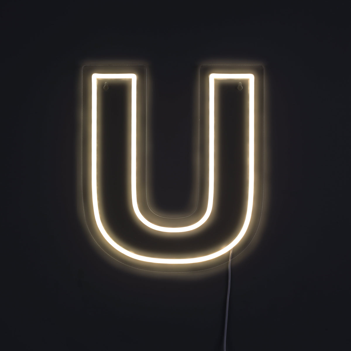 Bokstav U Neon Vegglampe