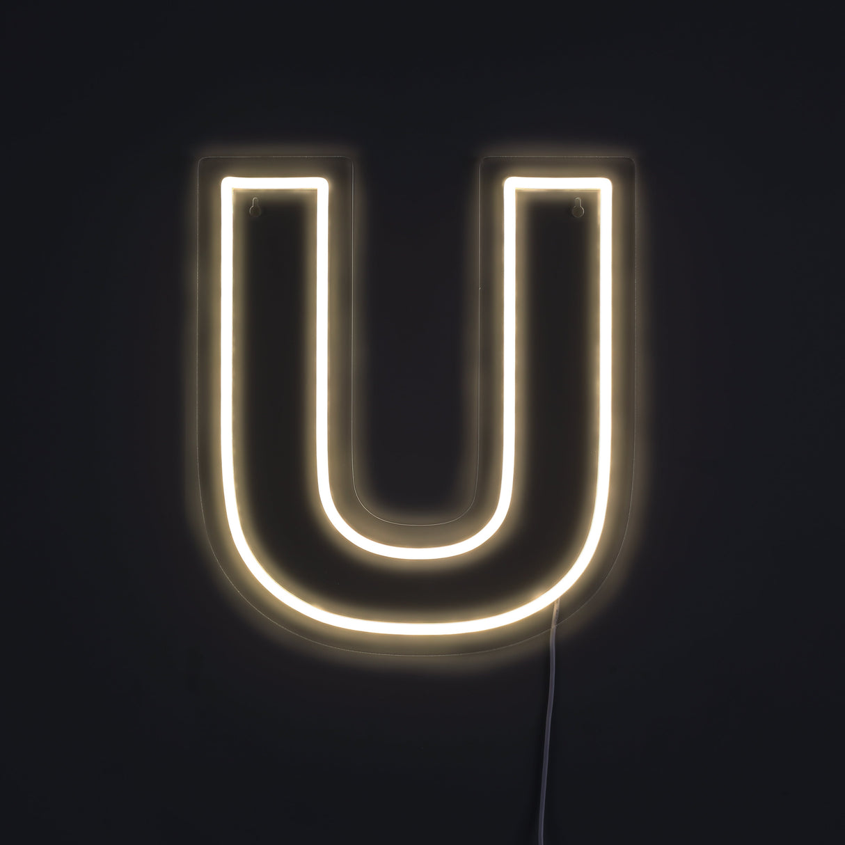 Bokstav U Neon Vegglampe