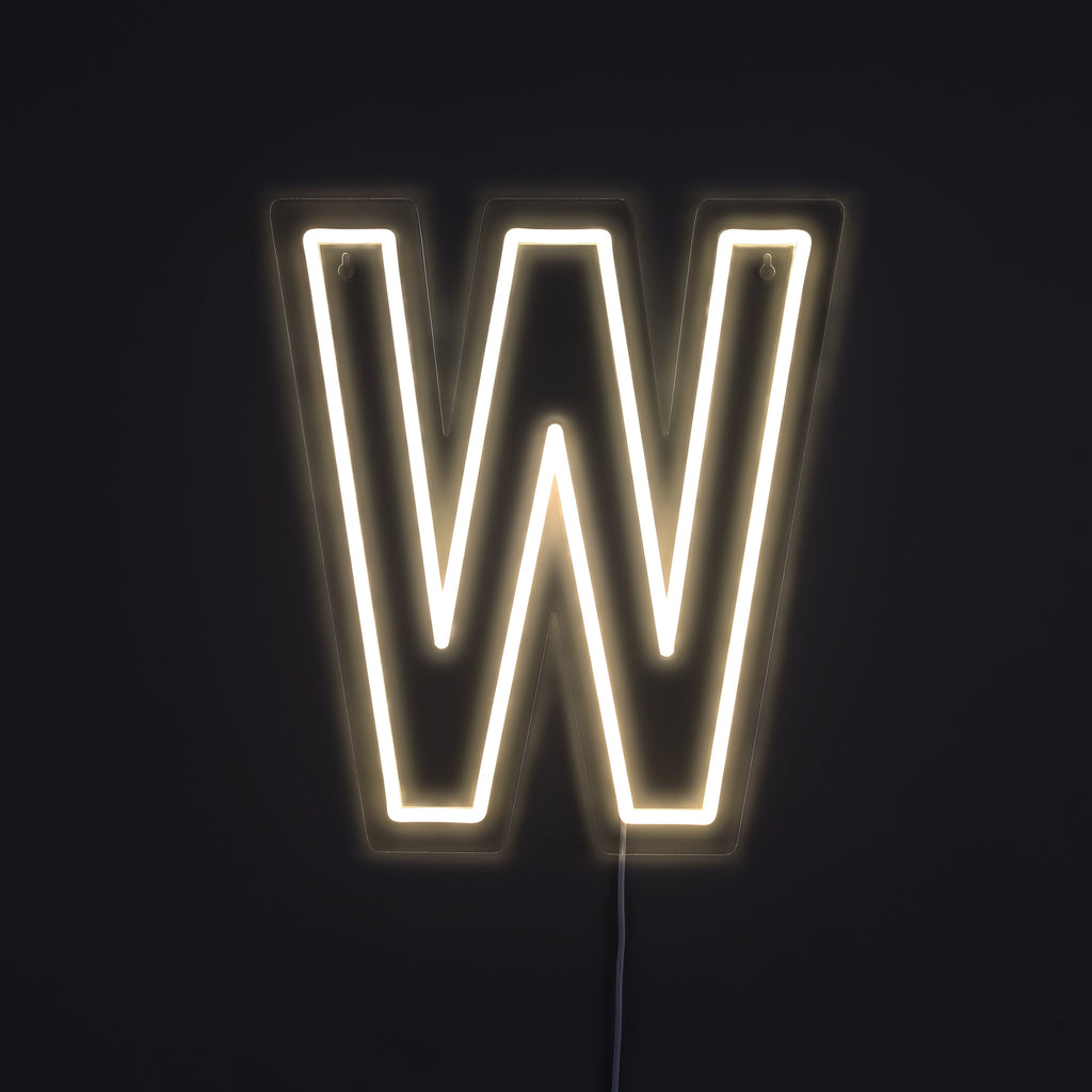 Bokstav W Neon Vegglampe