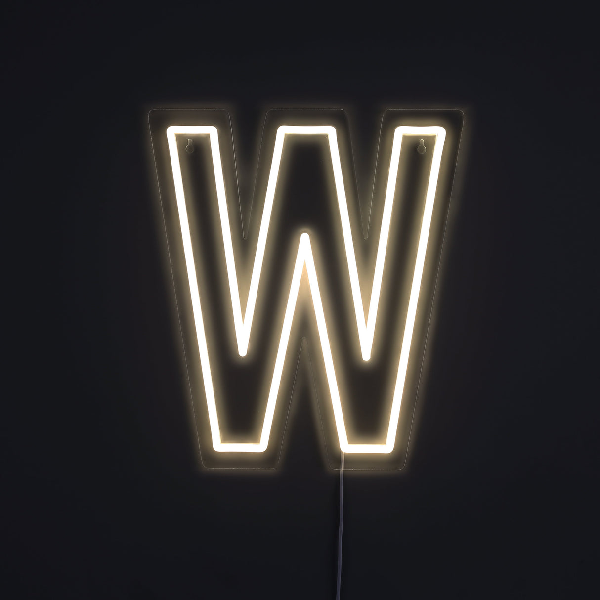 Bokstav W Neon Vegglampe