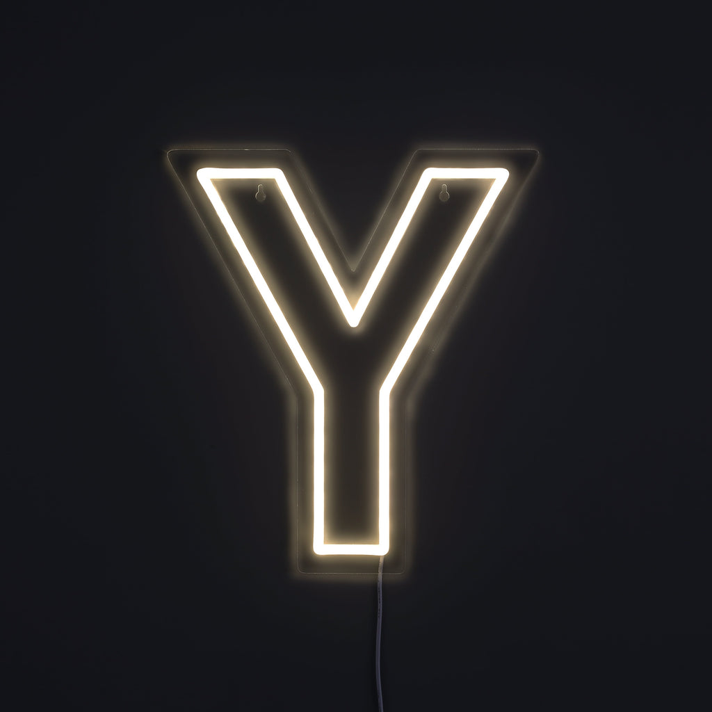 Bokstav Y Neon Vegglampe