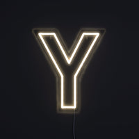 Bokstav Y Neon Vegglampe