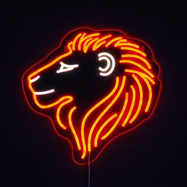 Løve Neon Vegglampe