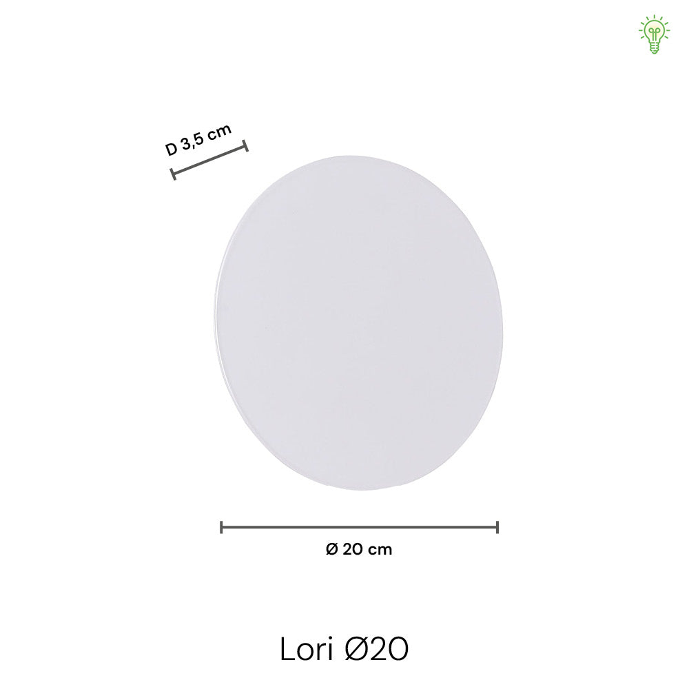 Lori Vegglampe Ø20 Hvit