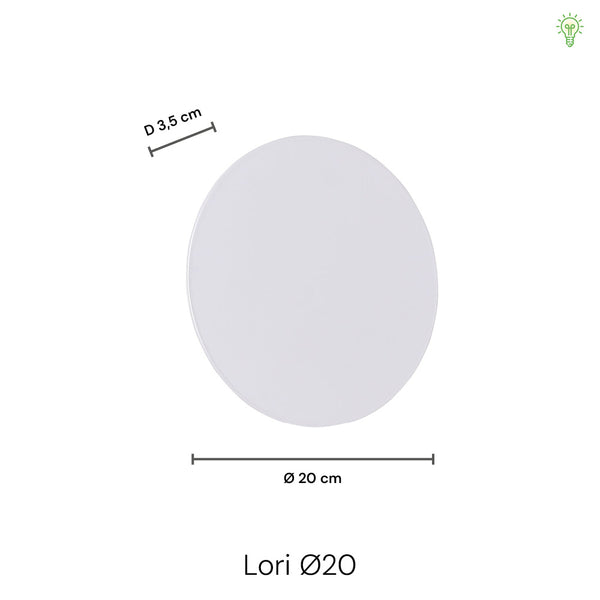 Lori Vegglampe Ø20 Hvit