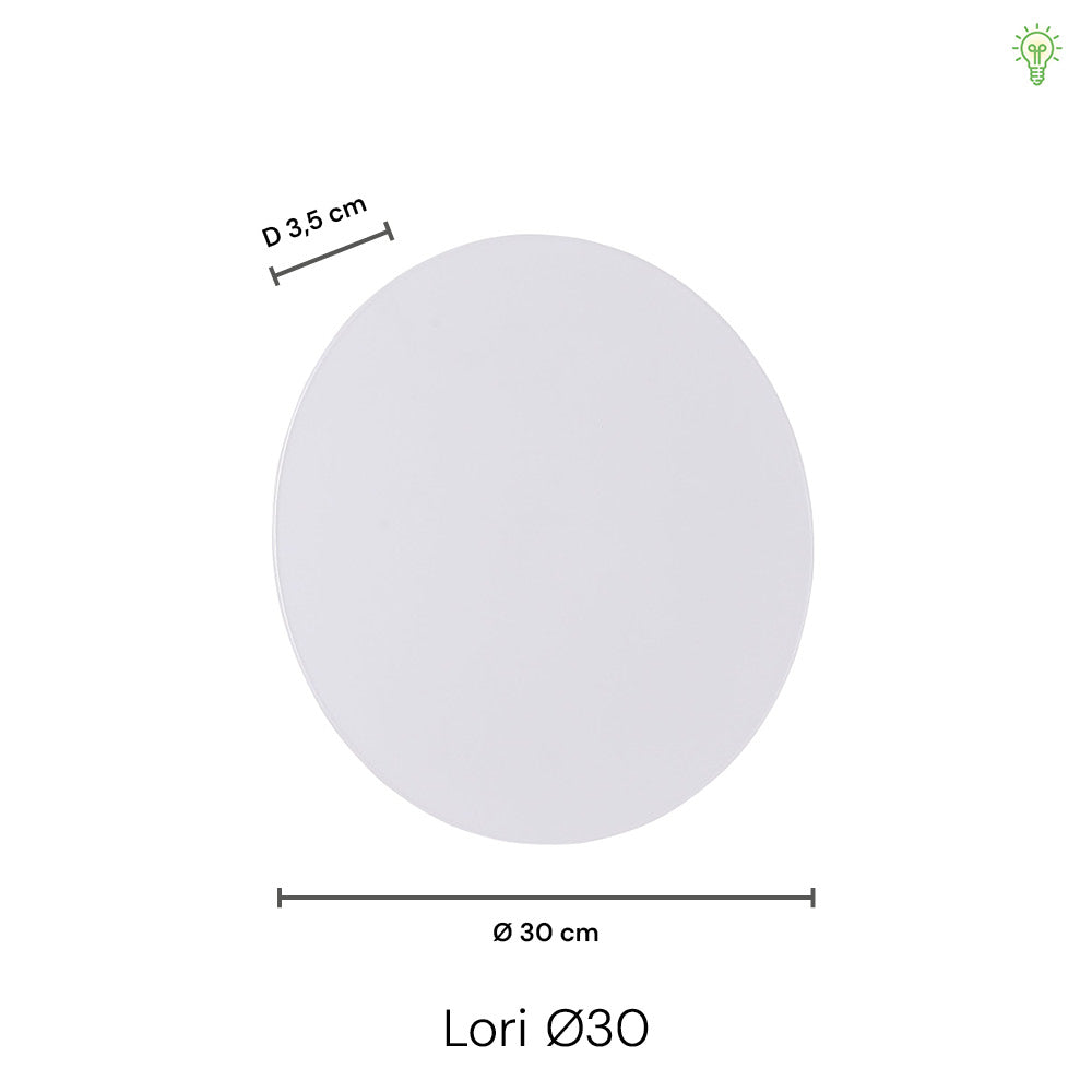 Lori Vegglampe Ø30 Hvit