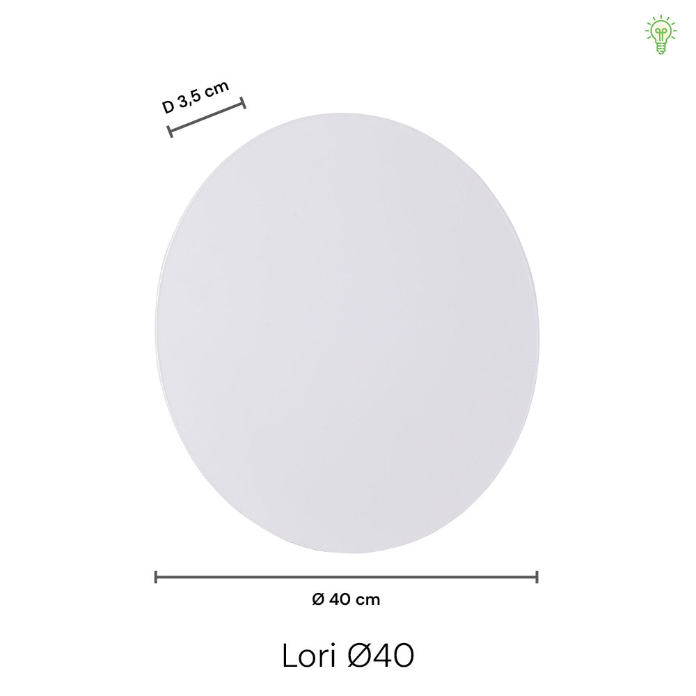 Lori Vegglampe Ø40 Hvit