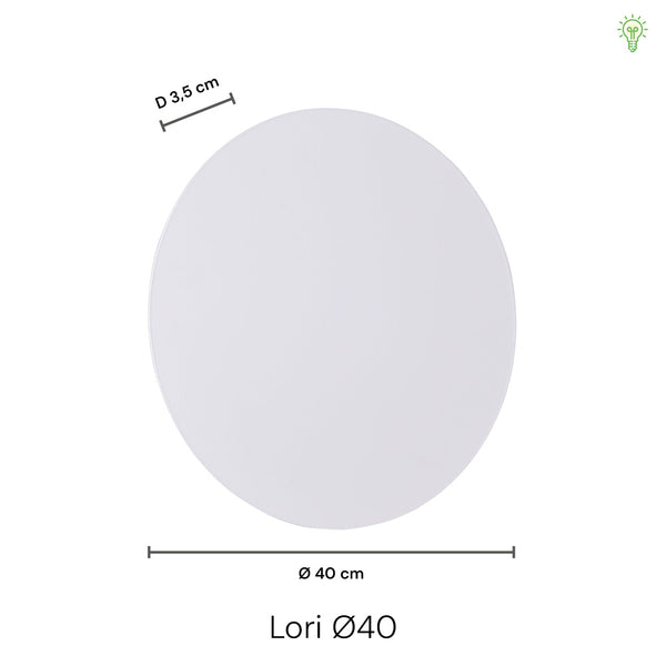 Lori Vegglampe Ø40 Hvit