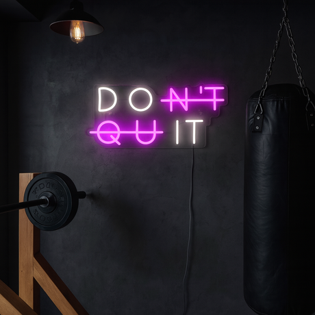 Don't Quit Neon Vegglampe Lyserosa